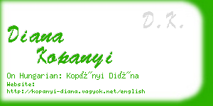 diana kopanyi business card